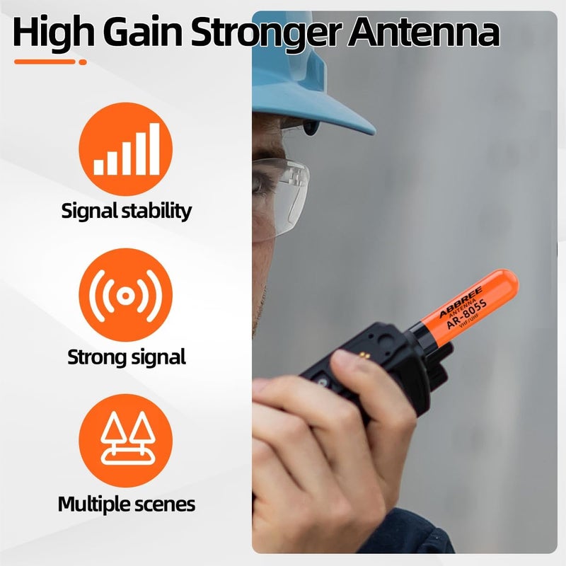 ABBREE Ham Radio Antenna Dual Band VHF/UHF 144/430Mhz 1.96inch Mini Short AR-805S SMA- Female Long Range Stubby Antenna for Baofeng UV-5R Mini 5RM BF-F8HP PRO,K5 Plus,DM32,UV32,AR-152,2Pack - Image 4